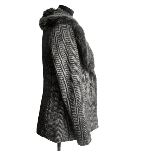 COSTA BLANCA Coat Grey Winter Fall Faux Fur - Picture 3 of 8